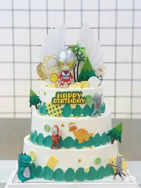 【奥特曼三层创意蛋糕】