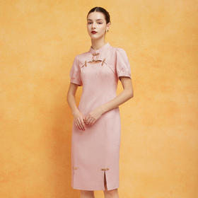 RF8F9斯尔丽2024新款减龄时尚提花面料改良旗袍版浪漫女人味连衣裙