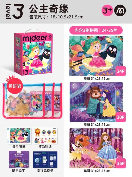 mideer弥鹿儿童拼图进阶益智男孩女孩宝宝幼儿玩具2-3到6岁4拼图5 商品图1