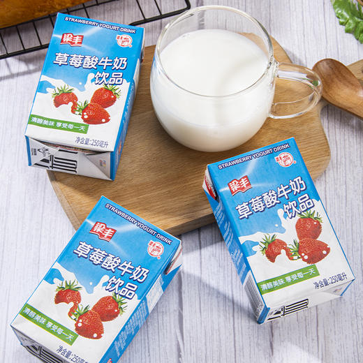 梁丰草莓味酸牛奶饮品250ml*20盒（6个月保质期） 商品图2