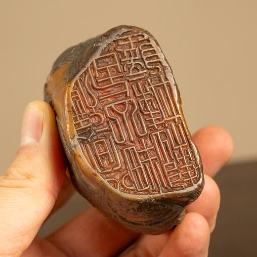 清 田黄石雕山水人物诗文印章 商品图3