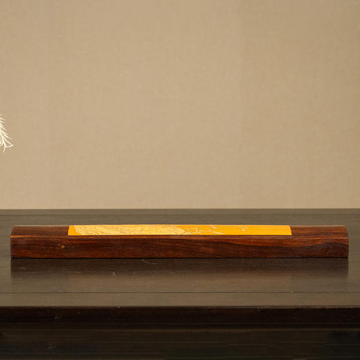 红木嵌竹雕喜上眉梢镇纸 商品图0