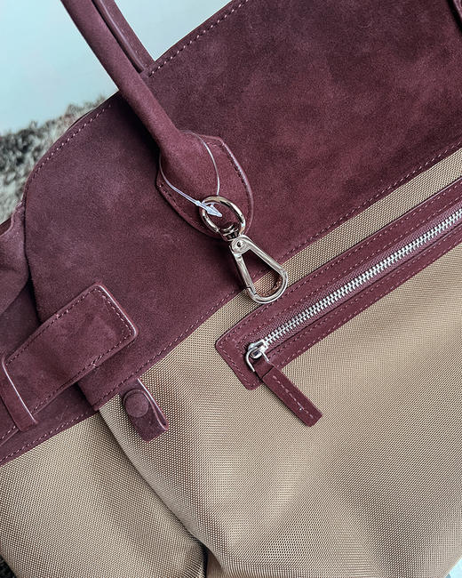 THS 6.1-限时 麂皮拼接尼龙手提包 谁背谁好看包 旅行包 2色 CQ1324 商品图11