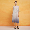 PF8C2斯尔丽24新款新中式国风水墨晕染定位花宽松版显瘦清爽飘逸连衣裙 商品缩略图3