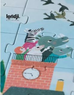 londji儿童拼图三阶看热气球故事玩具拼图益智玩具3-6岁生日礼物 商品图0