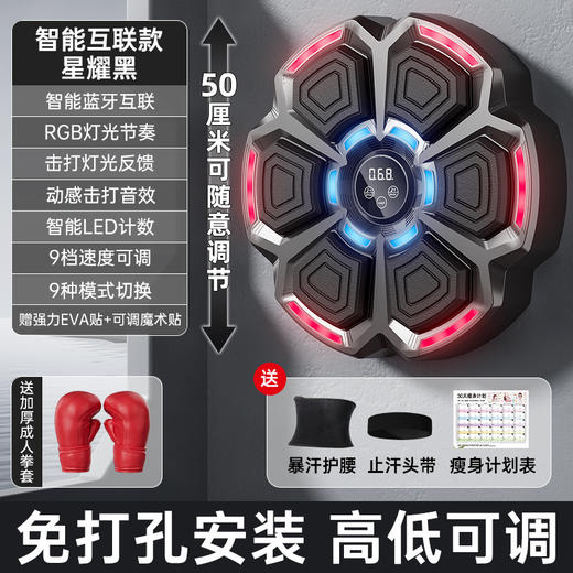 智能蓝牙音乐拳击墙靶儿童拳击训练器材拳击机家用健身器材拳击靶_ym 商品图9
