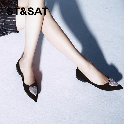 星期六闪烁爱心尖头平底单鞋SSC3111348 商品图2