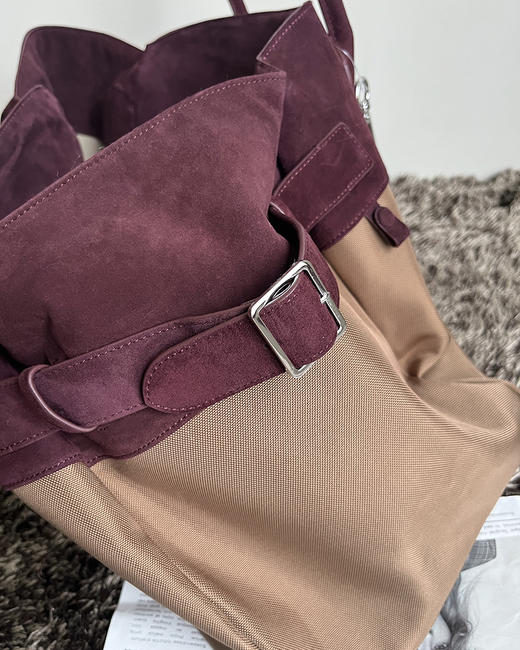 THS 6.1-限时 麂皮拼接尼龙手提包 谁背谁好看包 旅行包 2色 CQ1324 商品图10