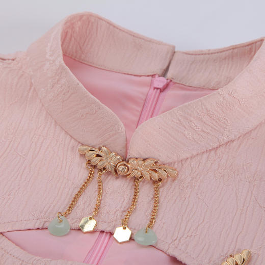 RF8F9斯尔丽2024新款减龄时尚提花面料改良旗袍版浪漫女人味连衣裙 商品图4