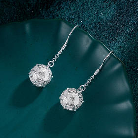 子佩集S990银【忘忧清乐】耳环【YCEH002】纯银花丝圆球吊球2405