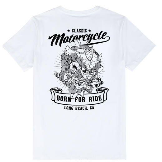 自由基地中国古代元素复古机车图案设计团队队服男士夏季短袖T恤 NMT-2131 商品图3