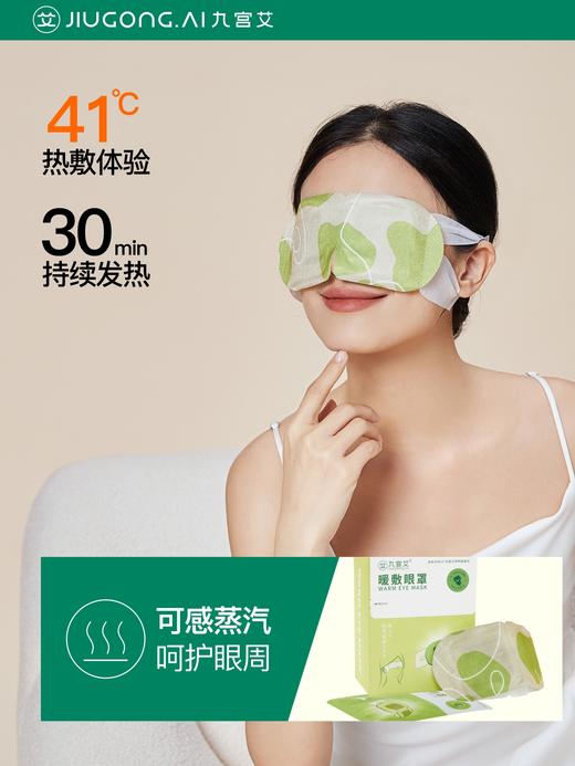 新版九宫艾艾草热敷蒸汽眼罩 发热眼罩 舒缓眼部疲劳 睡眠遮光 男女护眼贴 商品图1