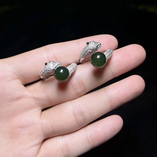 30267蓝珀戒指-豹子头圆珠 商品图0