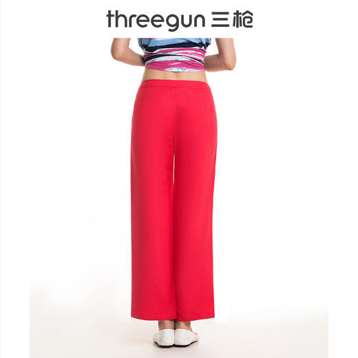 Threegun三枪 【亚麻粘】宽松女士家居长裤睡裤-60559B011 商品图8