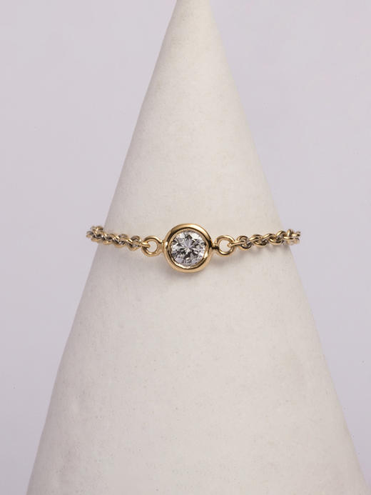 LUCINE 流光链戒18K黄金可调节钻石戒指520礼物宝藏女孩叠戴感 商品图1