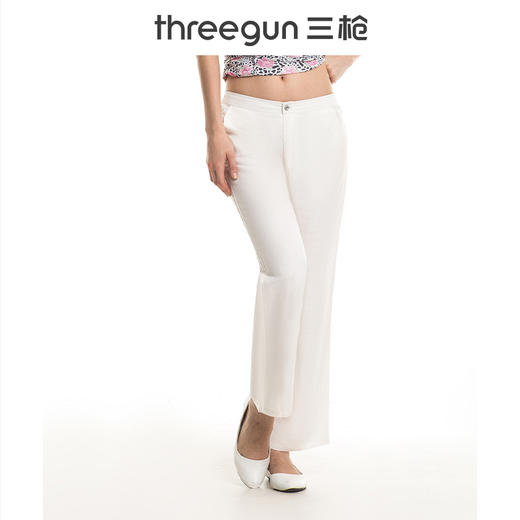 Threegun三枪 【亚麻粘】宽松女士家居长裤睡裤-60559B011 商品图4