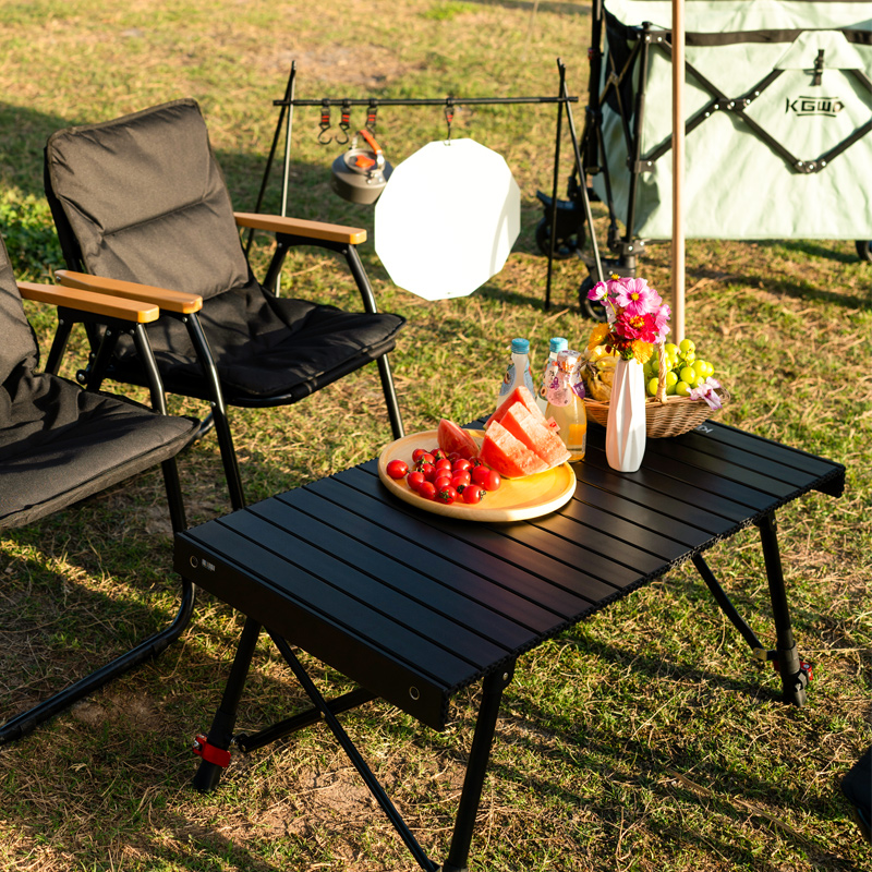 空钩悟道户外折叠桌便携式铝合金可调节露营蛋卷桌野餐烧烤休闲桌