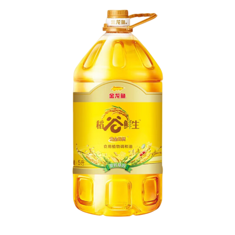 金龙鱼黄金比例稻谷鲜生食用植物调和油(非转)5L