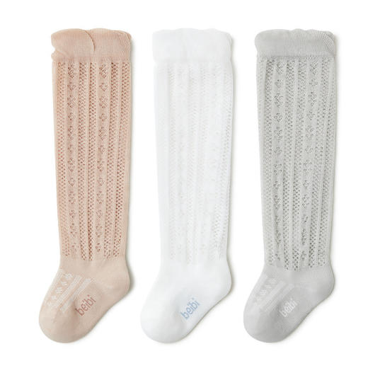 【一体机 无骨袜头 不勒腿的喷泉袜】贝比童袜 儿童袜子 夏季薄款过膝防蚊袜 超薄宝宝 袜子网眼婴儿长筒袜-QQ 商品图8