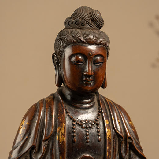 清 铜洒金自在观音像 商品图2