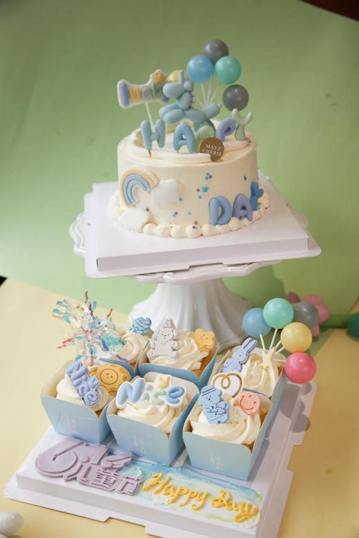 蓝色卡通杯子蛋糕 商品图1