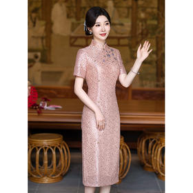 喜婆婆旗袍中年妈妈婚宴装礼服高端气质日常可穿HY7020