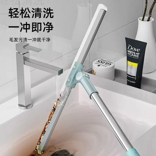 可伸缩硅胶地刮魔术扫把，一拖多用，不仅可以用来扫地、拖地，同时还可以刮水擦玻璃，一刮即净，180°旋转调节、犄角旮旯地方的赃物、掉落头发、不怕打结缠绕、也能一并扫除！ 商品图4