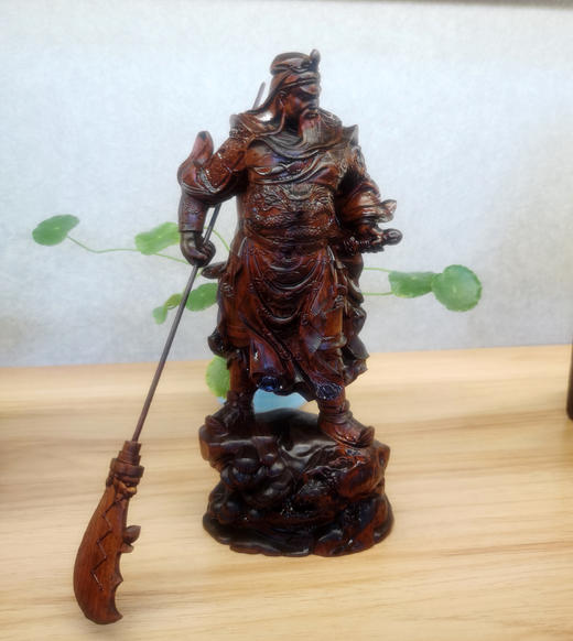 20cm关公°做旧黄杨木摆件 商品图0
