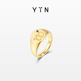 「印」厚重黑钻印章戒指