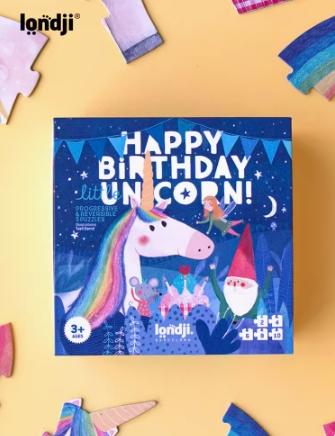 londji儿童拼图生日快乐独角兽宝宝启蒙玩具益智拼图2—3岁节礼物 商品图0