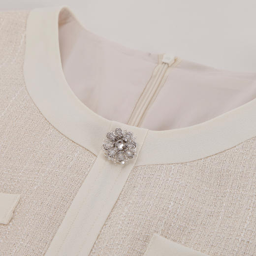 PF8J5斯尔丽24新款女装夏优雅小香风时尚轻薄柔软交织料收腰修身连衣裙 商品图4