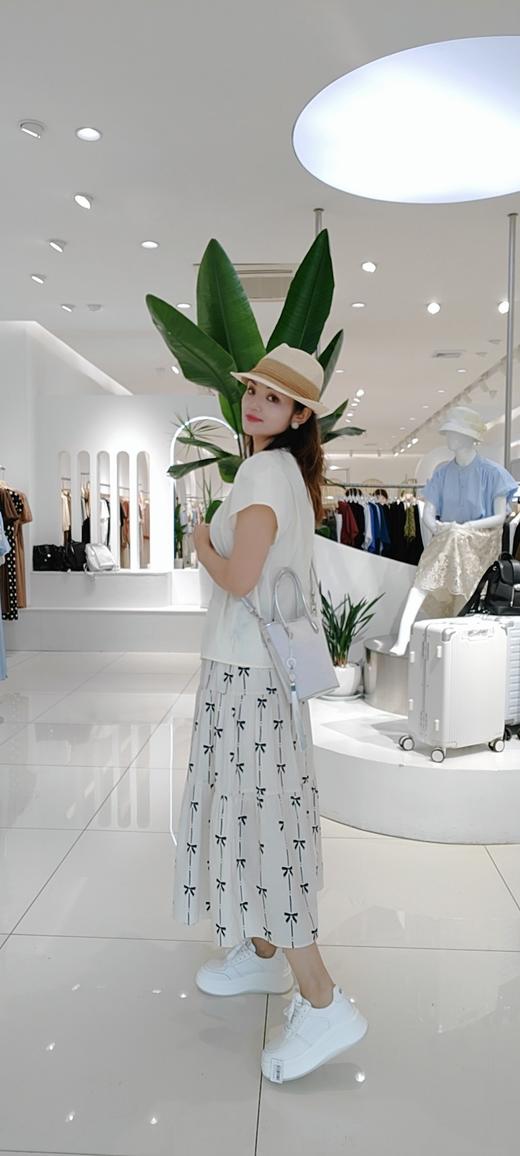 48R721法式全棉褶皱圆领衬衫时尚款T恤 小板型衬衫，白 黄 商品图6