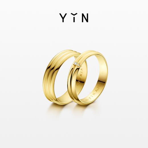 「屹」系列山棱戒指 - 二重钻石 商品图0