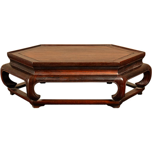 二十世纪 红木彭牙鼓腿带拖泥六角器座 商品图5