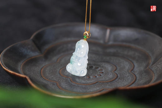天然翡翠【宝宝佛】 镶嵌：18k 金扣 商品图5