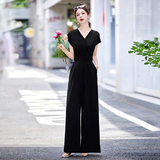 HR WB28739气质时尚简约收腰显瘦阔腿连体裤 商品图1