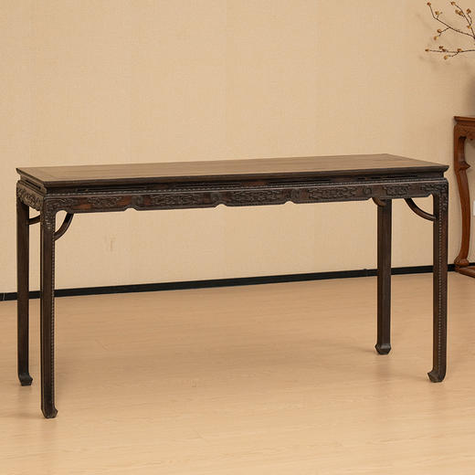 清 紫檀霸王枨马蹄腿拐子纹条桌 商品图4