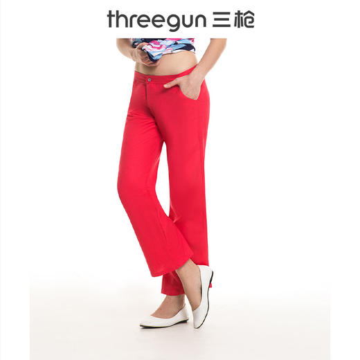 Threegun三枪 【亚麻粘】宽松女士家居长裤睡裤-60559B011 商品图7