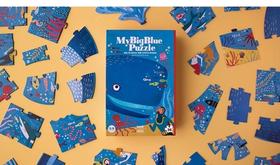 蓝色大鲸鱼 36片 不规则拼图