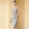 IWY/灰色短袖连衣裙女高级气质通勤西装裙高级干练感教师商务正装242036Q1 商品缩略图3