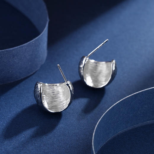 子佩集S925银【幻曲】耳钉【YEH-1324】纯银时尚扣环耳圈2405 商品图2