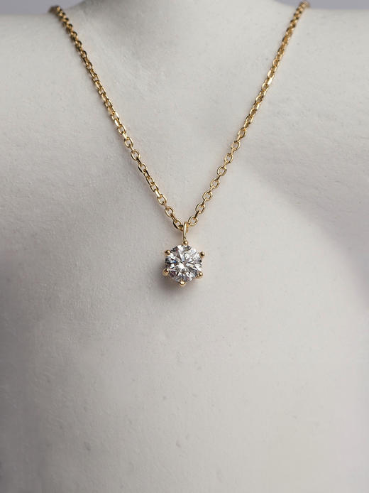 LUCINE 单钻项链设计师原创锁骨链女款百搭钻石18K黄金礼物 商品图1