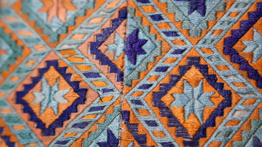 深山集市·八角星纹竖版小包橙绿色 商品图3