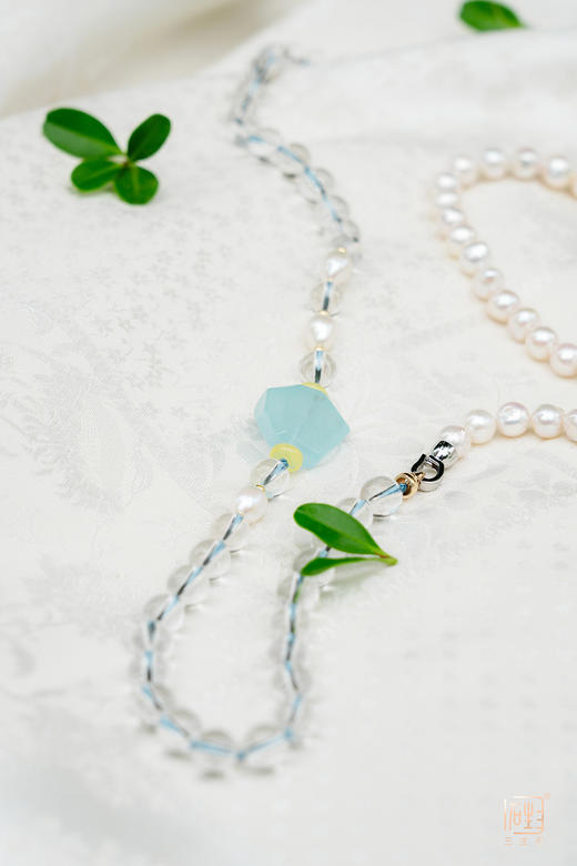 天然白水晶海蓝宝珍珠国风多用长链 商品图10