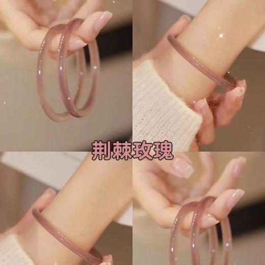 「9.9包邮！小H书同款」琉璃手镯冰透古风紫灰色禁步环汉服叮当镯时尚饰品 商品图0