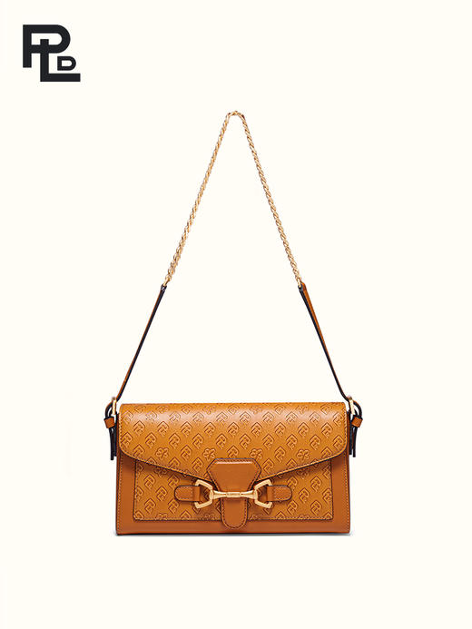 保兰德PLD2024春夏新款老花链条包真皮腋下斜挎包时尚百搭小方包 商品图4