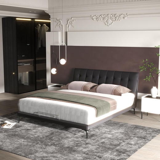 顾家家居整装 意式极简 皮艺软床 KZ.B1052 棋梦 商品图2