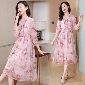 ASE重磅真丝2024年夏季新款高端设计感度假海边风调节腰连衣裙女