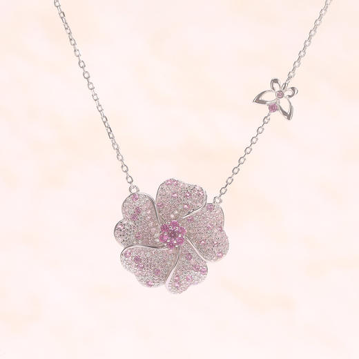 【品牌授权】安妮海瑟薇同款，传奇品牌LACLOCHE纯银桃花运项链 商品图0