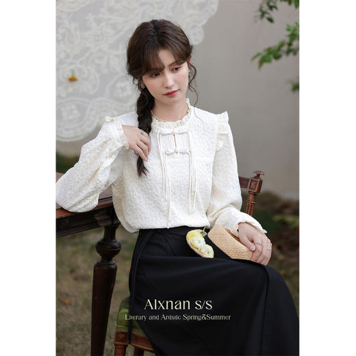 鹿向南《棠梨煎雪》时尚气质法式衬衫通勤绝美简约早春衬衣女L33887 商品图1